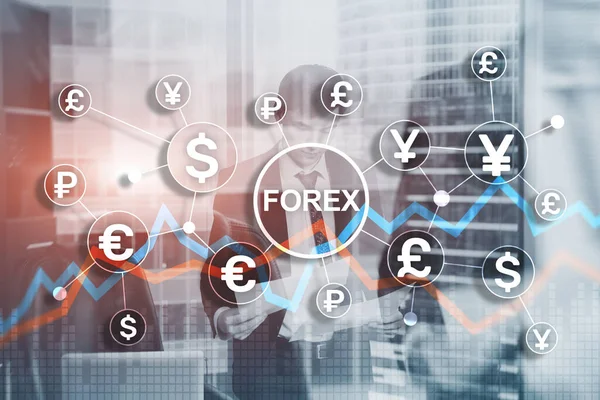 Sfondo Forex finanziario blu. Negoziazione di titoli azionari. — Foto Stock
