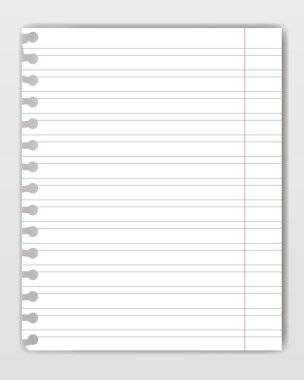 Yırtık kenar ile boş çizgili kopya kitap sayfası. Mockup veya şablon grafik Not Defteri sayfası yor metin için /.