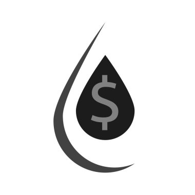 dolar sembolü ile petrol endüstrisi logosu. Modern stil vektör illüstrasyon simgeleri. Beyaz arka planda izole edilmiş. Petrol endüstrisi için iş logosu
