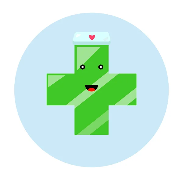 Logo de la farmacia verde sonrisa . — Vector de stock