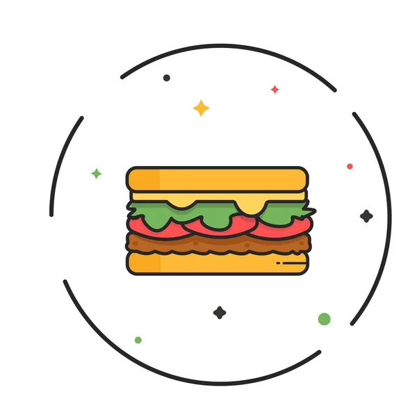 Sandwich fresco con queso — Archivo Imágenes Vectoriales