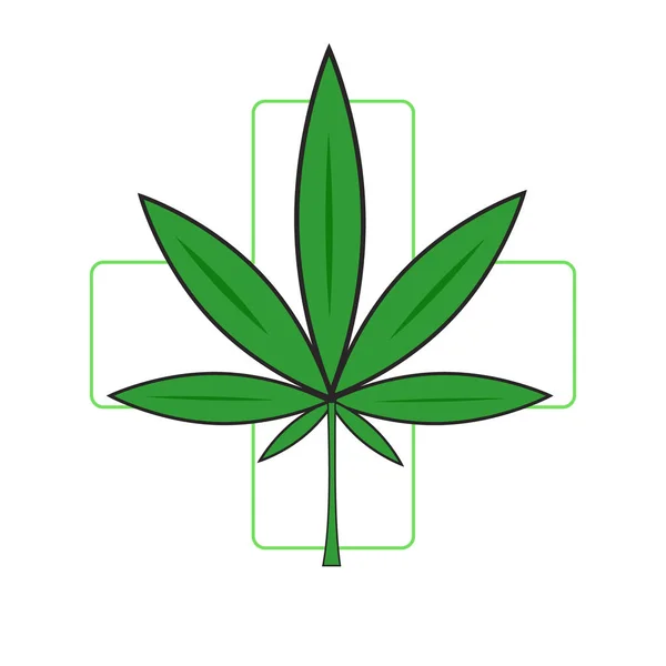Green marijuana icon — Stock Vector