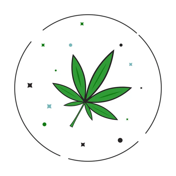 Zelená ikona marihuany — Stockový vektor