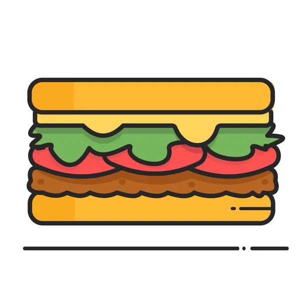 Sandwich fresco con queso — Vector de stock