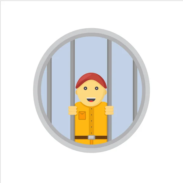 미소 남성 죄수없이 감옥 — 스톡 벡터