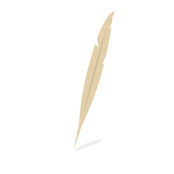 Brown pen, feather icon. — Stock Vector