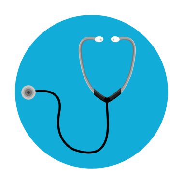 siyah stetoskop, termometre. 