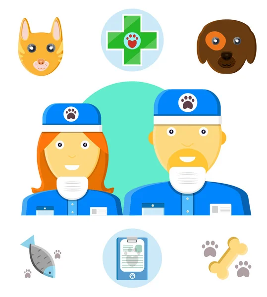 Ensemble médical pour animaux de compagnie vétérinaire — Image vectorielle