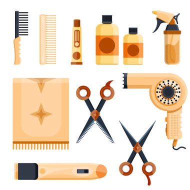 hairdressing logo set clipart