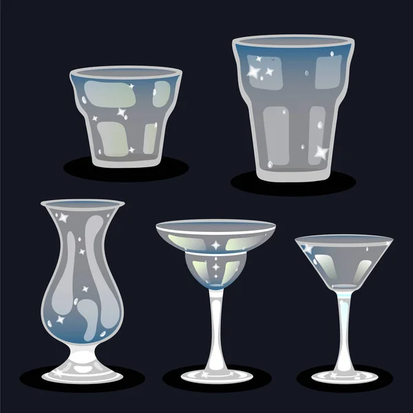 Glazen voor alcohol — Stockvector