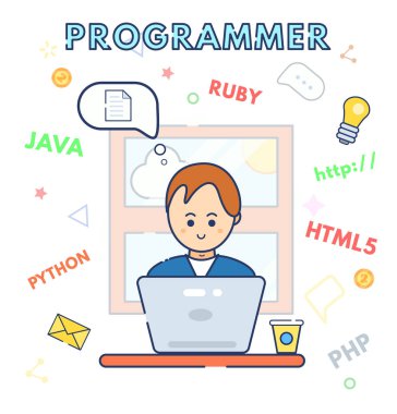 Genç karakter sevimli