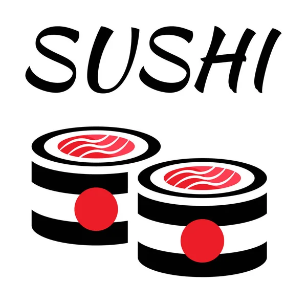 Sushi rolos japonês . — Vetor de Stock