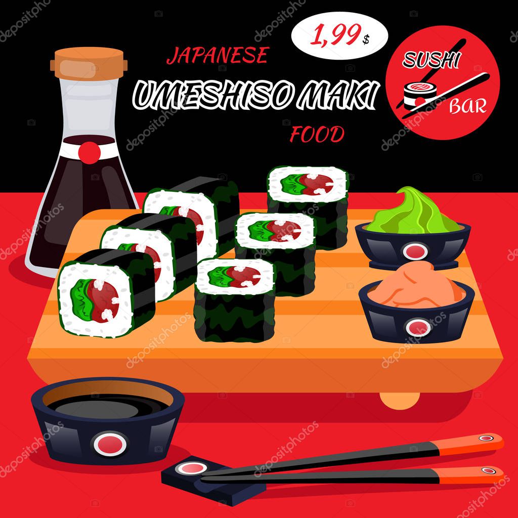 Sushi rolls food japanese. Asian sushi. Sushi bar,restaurant,accessories. Cafe logo. Modern flat cartoon vector illustration on white. California,filadelfia,maki,nigiri,temaki,uramaki. sushi and roll