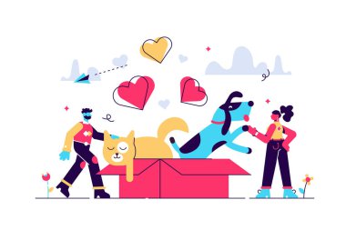 Hayvan barınağı vektör çizimi. Minicik. 