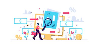 Nakit akışı vektör çizimi. Minicik.