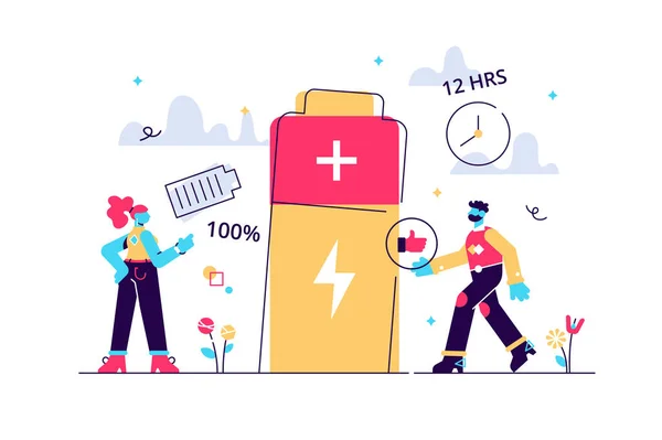 Users and battery performance and longevity — Stock Vector