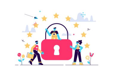 Vektör çizimi. Veri koruması için genel kurallar GDPR