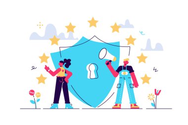 Vektör çizimi. Veri koruması için genel kurallar GDPR