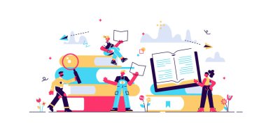 Konsept kitap festivali posteri, vektör 