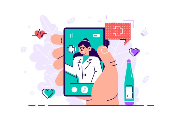 Concepto de telemedicina online — Vector de stock