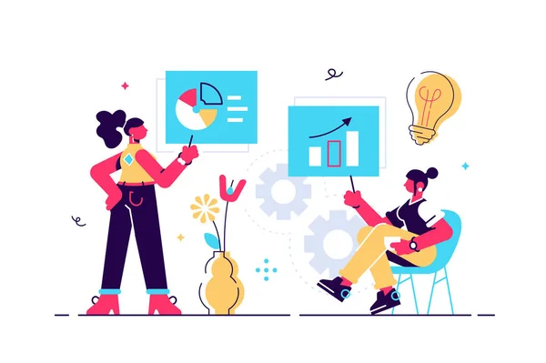 Ilustração vetorial, assistente on-line no trabalho — Vetor de Stock