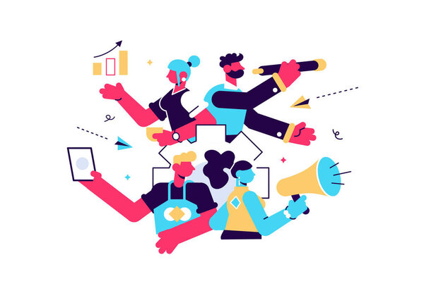 Векторная иллюстрация, плоский стиль, бизнес