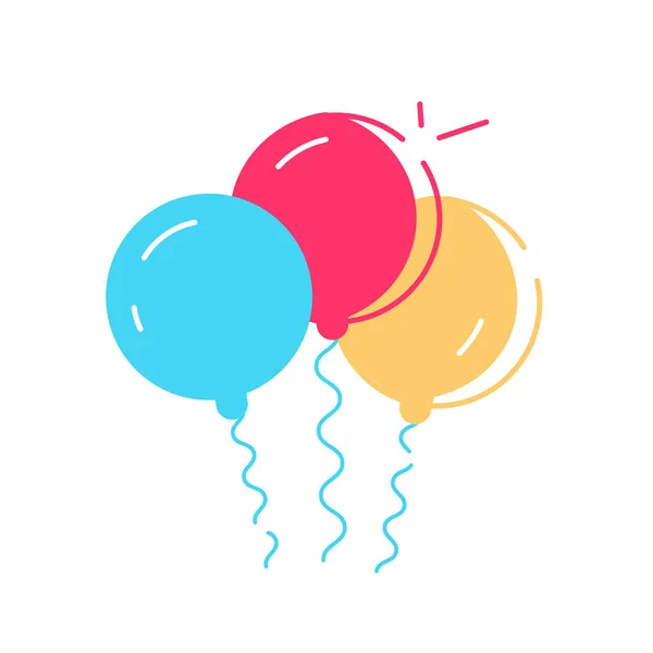 Manojo de globos en estilo plano de dibujos animados — Vector de stock