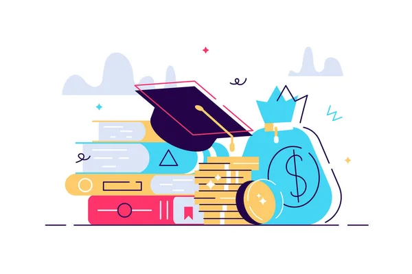 Inversión en educación. Becas — Vector de stock