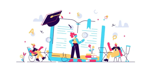 Disabled children studying in school. — Stock Vector