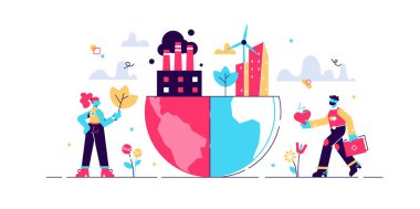 Çevre konsepti, düz minik insanlar