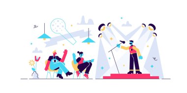 Komedi vektörü çizimi. Minicik. 