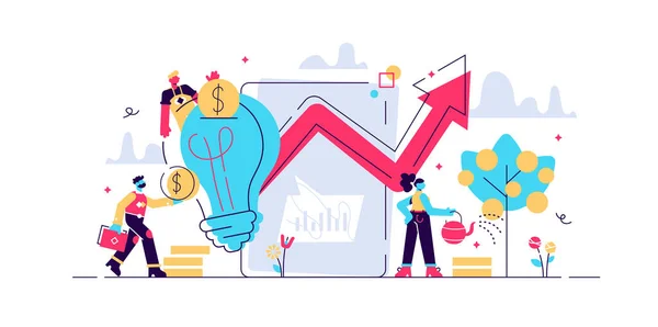 Pequenos empresários a investir —  Vetores de Stock