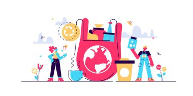 Sıfır atık vektör çizimi. Minicik. 