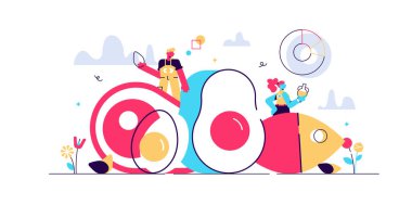 Keto diyet vektör çizimi. Minicik. 