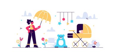 Bakıcı vektör çizimi. Minicik. 