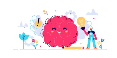 Pozitif düşünme vektörü çizimi. Minicik. 