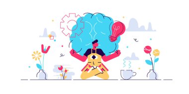 Farkındalık düz vektör çizimi.