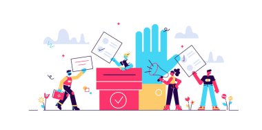 Düz küçük demokrasi vektörü illüstrasyonu. 