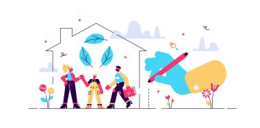 Yeşil ev vektör illüstrasyonu. 