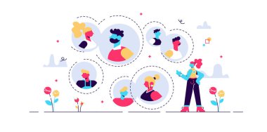 Bağlı ilişkiler vektör illüstrasyonu. 