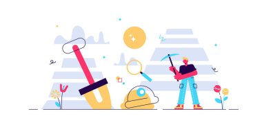 Jeoloji vektör çizimi. Minicik. 