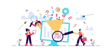 Veri filtresi vektör çizimi. Minicik.