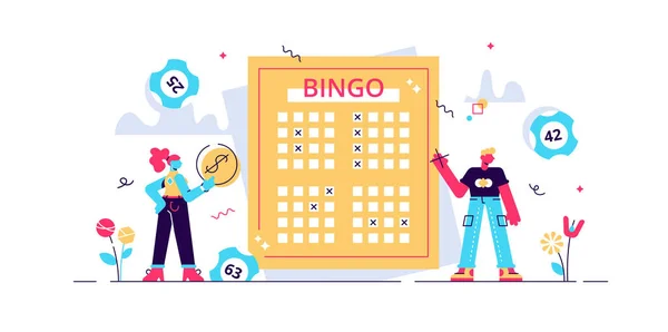 Piyango vektör illüstrasyonu. Minicik düz bingo — Stok Vektör