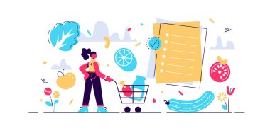 Sağlıklı yiyecekler vektör illüstrasyonu