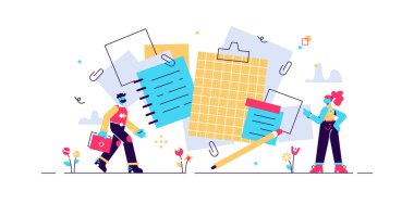 Not vektör çizimi. Düz küçük kağıt.