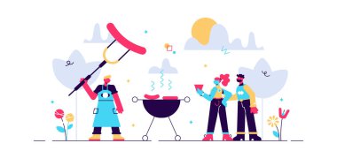 BBQ vektör illüstrasyonu. Barbekü ızgarası