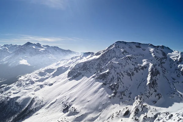 Panorama Delle Alpi Montane Vista Dalla Cima Bormio Italia — Foto Stock