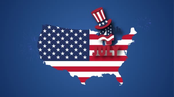 Července Den Nezávislosti Usa — Stock video