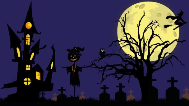 Happy Halloween Film Určen Pro Webové Stránky Sociální Média Telefon — Stock video