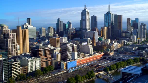 Melbourne Australien März 2018 Geschäftsgebäude Und Hochhäuser Melbourne Central Business — Stockvideo